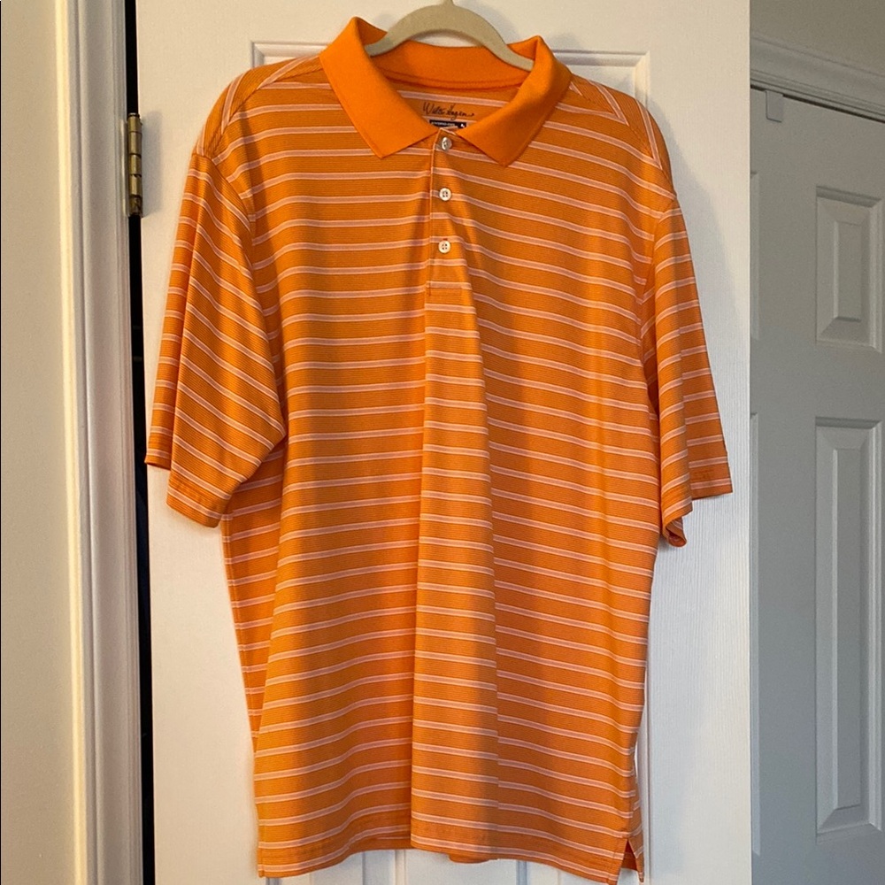 Orange Striped Polo Shirt